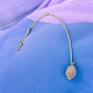 Light Purple Stone Pendant Silver Plated Necklace